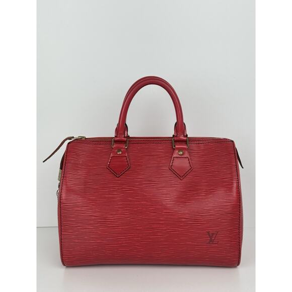 Louis Vuitton Epi Speedy 25 Handbag Castillan Red Leather - Picture 4 of 16